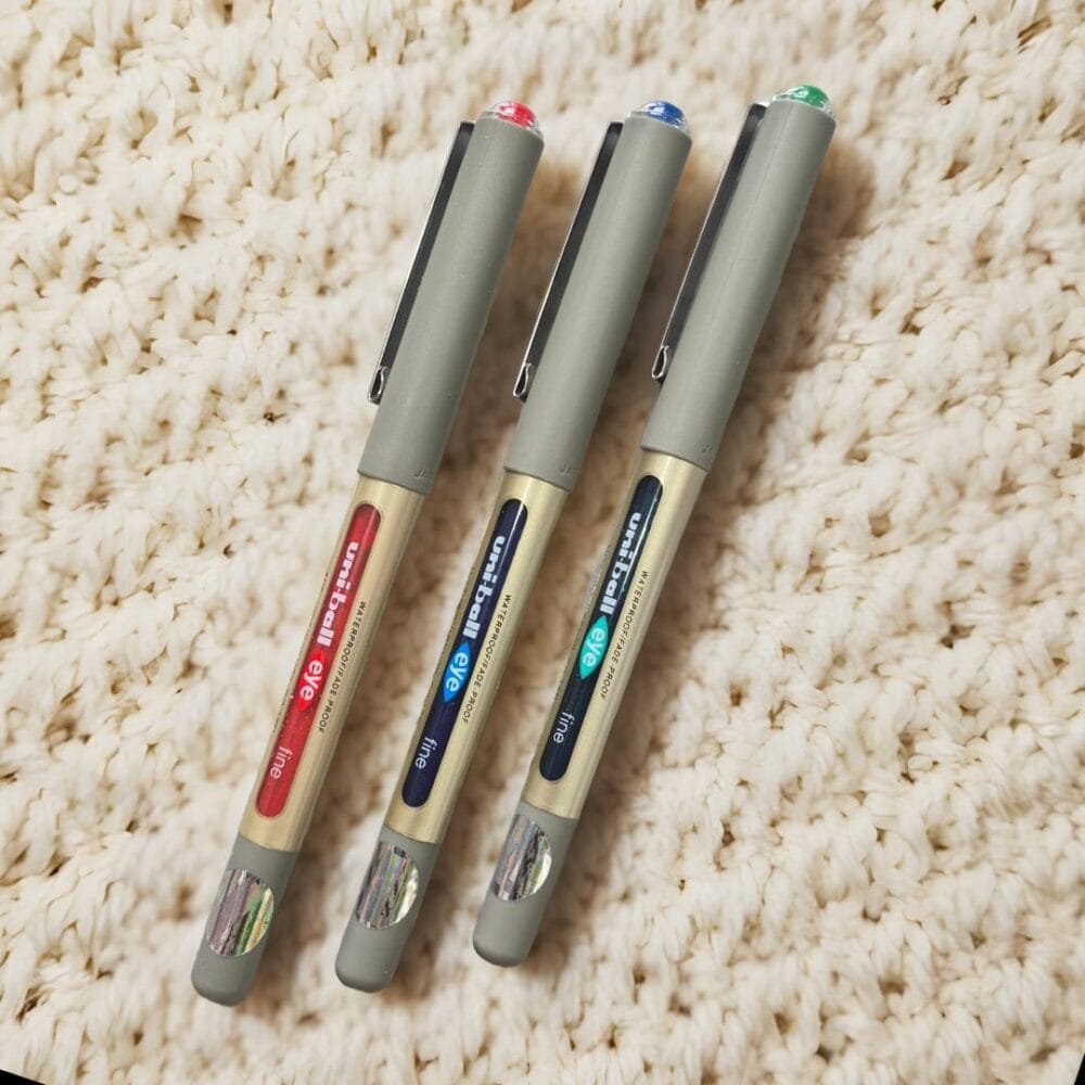 SDL 4 Pieces of Uniball 3 Ink Color Pen for Students Schools Exam Supplies with Smooth Flow and More Ink