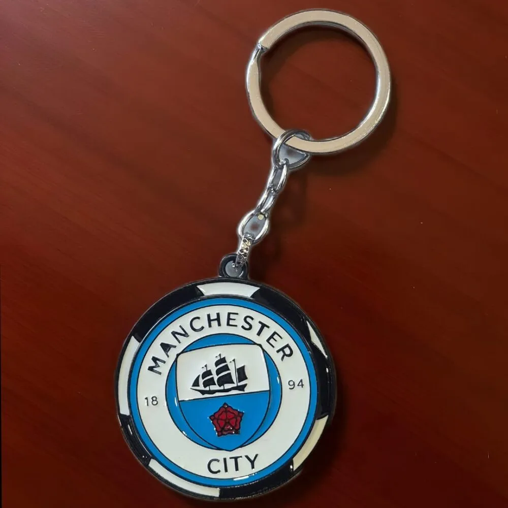 SDL Premium Manchester City Metal Rotating Keychain for All Key Types