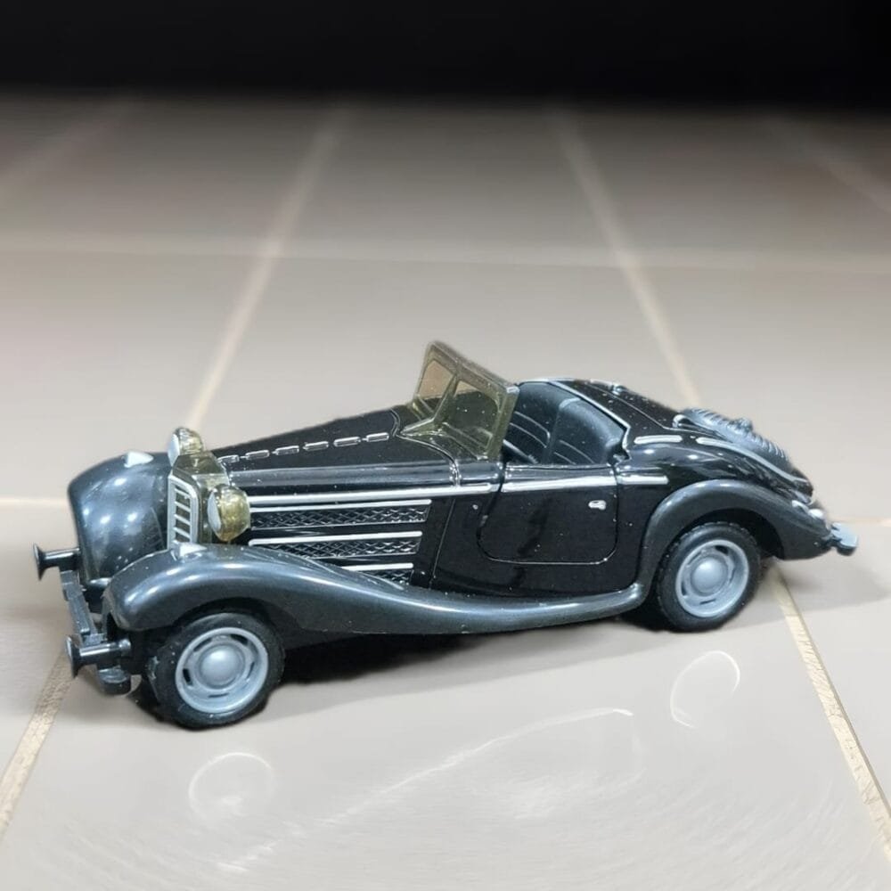 SDL 1:32 Ratio Mercedes-Benz Cabriolet Classic Vintage Die-Cast Car Model with Light & Sound, Opening Doors, Collectible Toy, Birthday Gift for Boys Girls (Mercedes-Benz Black)