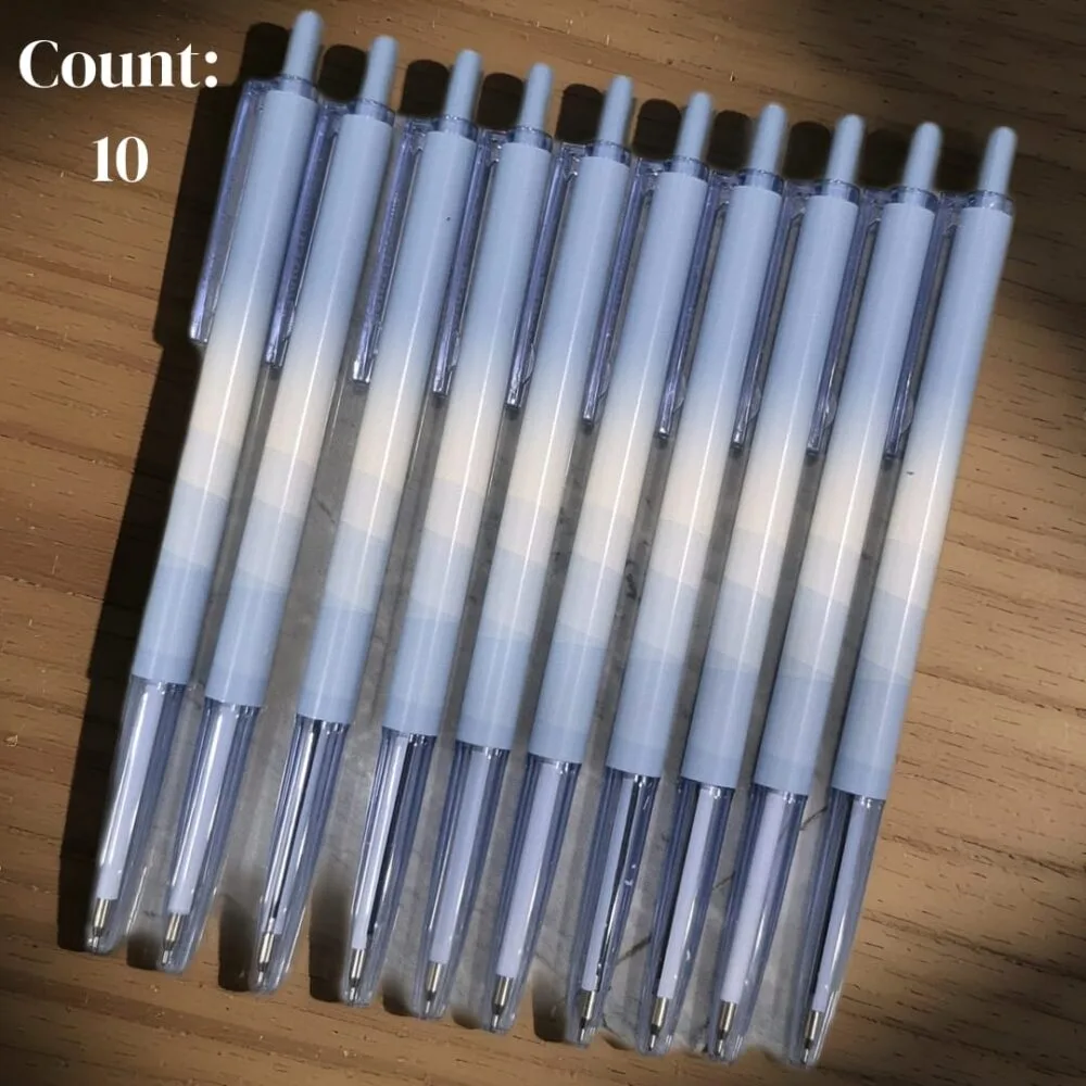 SDL 10 Pieces of Smooth Click Type Blue Ball Pen for School and College Students