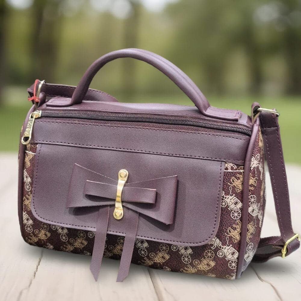 SDL Premium 10inch Length Hand Bag with 2 Compartments and Sling Type for Office, Casual and Party Occasions (Maroon)