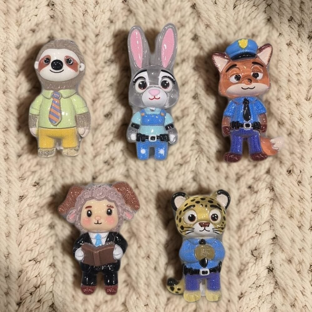 SDL 5 Pieces of Zootopia Characters Fridge Magnet for Gifts and Return Gifts