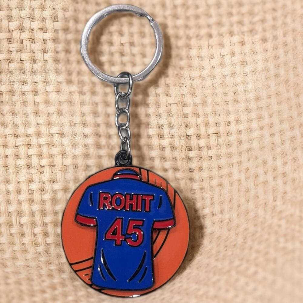 SDL 1 Piece of Rohit Sharma Jersey Rotating Keychain for All Key Types