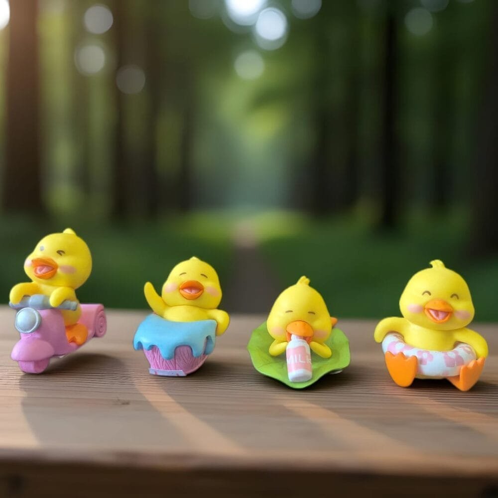 SDL 4 Pieces of Super Cute Duck Miniature for Showpieces and Car Dashboards