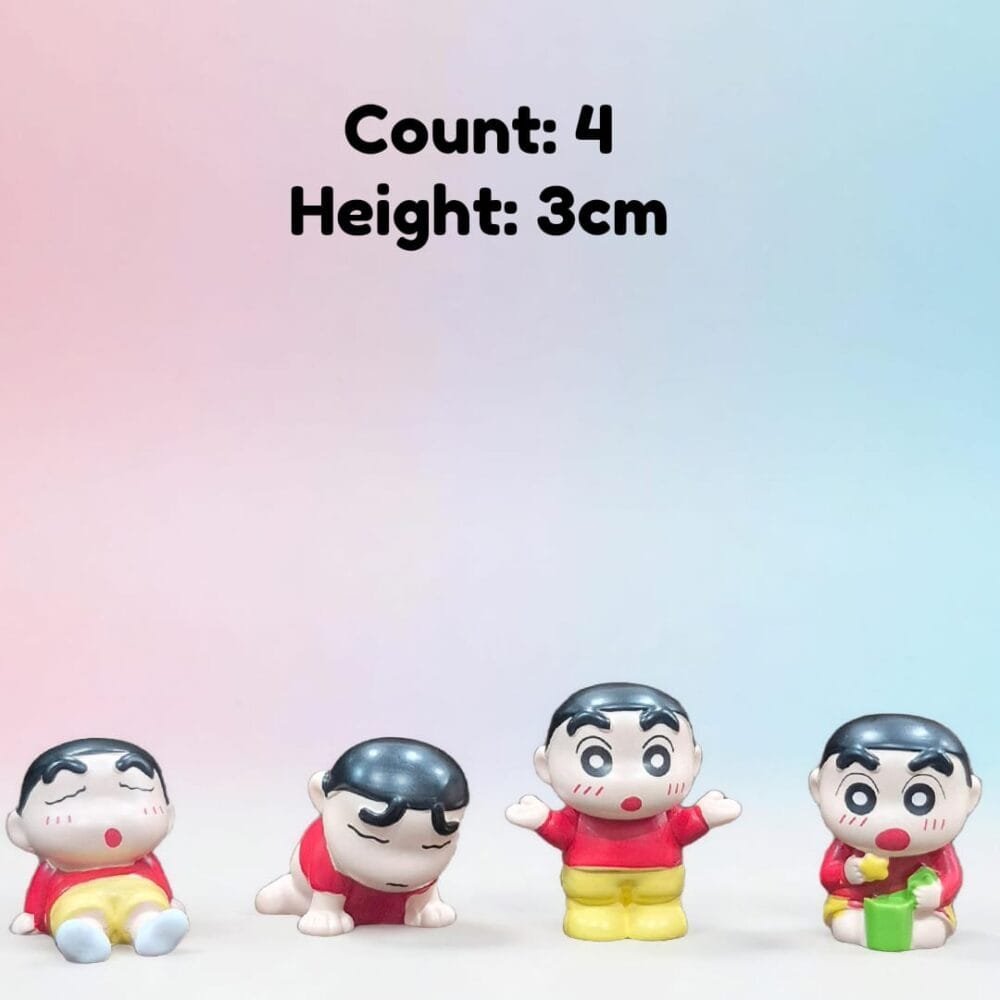 SDL 4 Pieces of Shinchan Premium Miniatures for Cars and Showpiece Decors