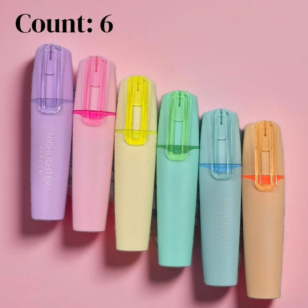 SDL 6 Pieces of Pastel Color Premium Highlighters for School and College Uses