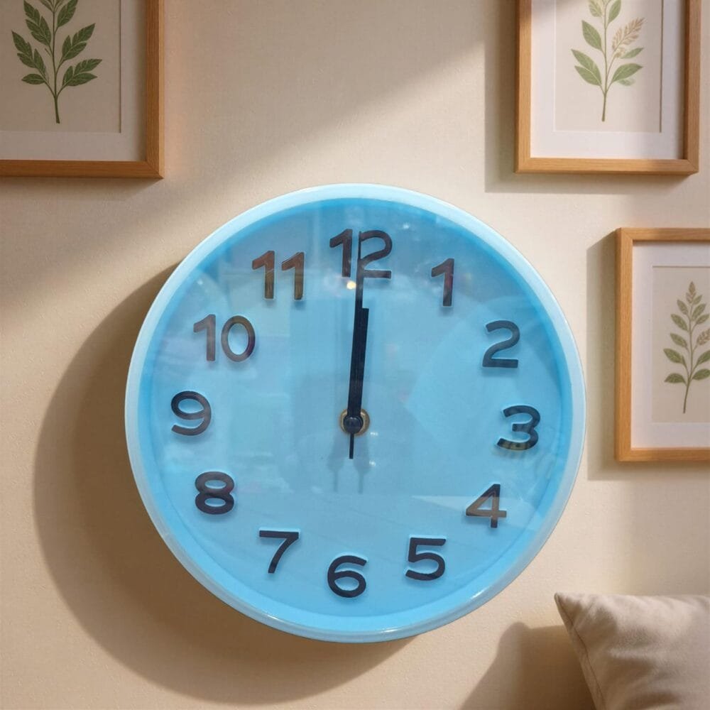 SDL 1 Piece of Small Clock Premium Quartz Analog Wall Clock for Kitchen and Bedrooms (Sky Blue)
