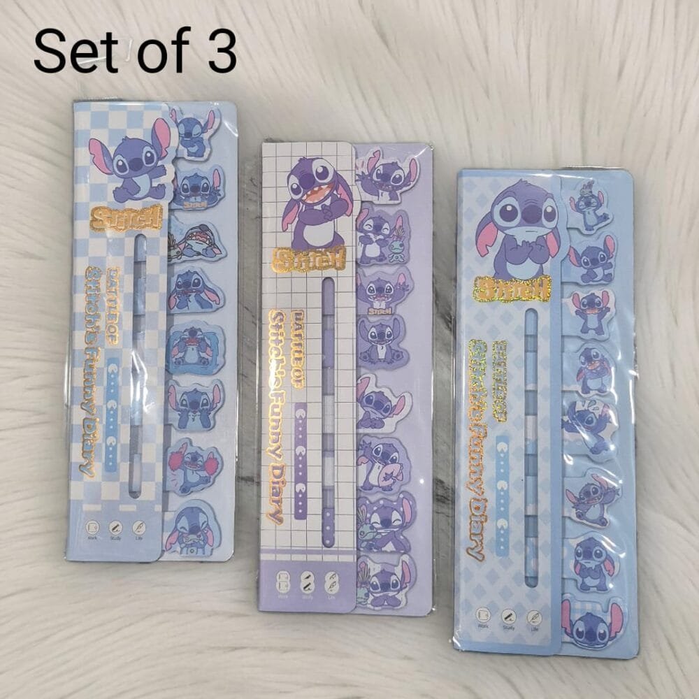 SDL 3 Pieces of Stitch Theme Sticky Notes for School and Office Supplies