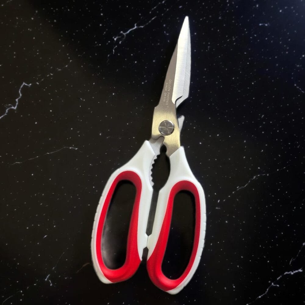 SDL Premium Kitchen Scissor for Kitchen Uses with Sharp Blade of Stainless Steel (Red & White)