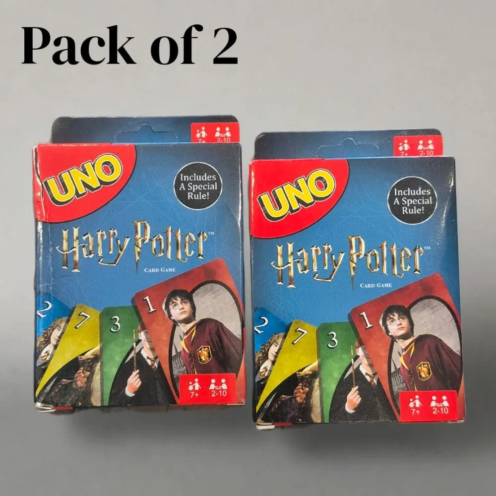 SDL 2 Packs of Harry Potter Theme Uno for Kids and Adults Travel and Indoor Card Games