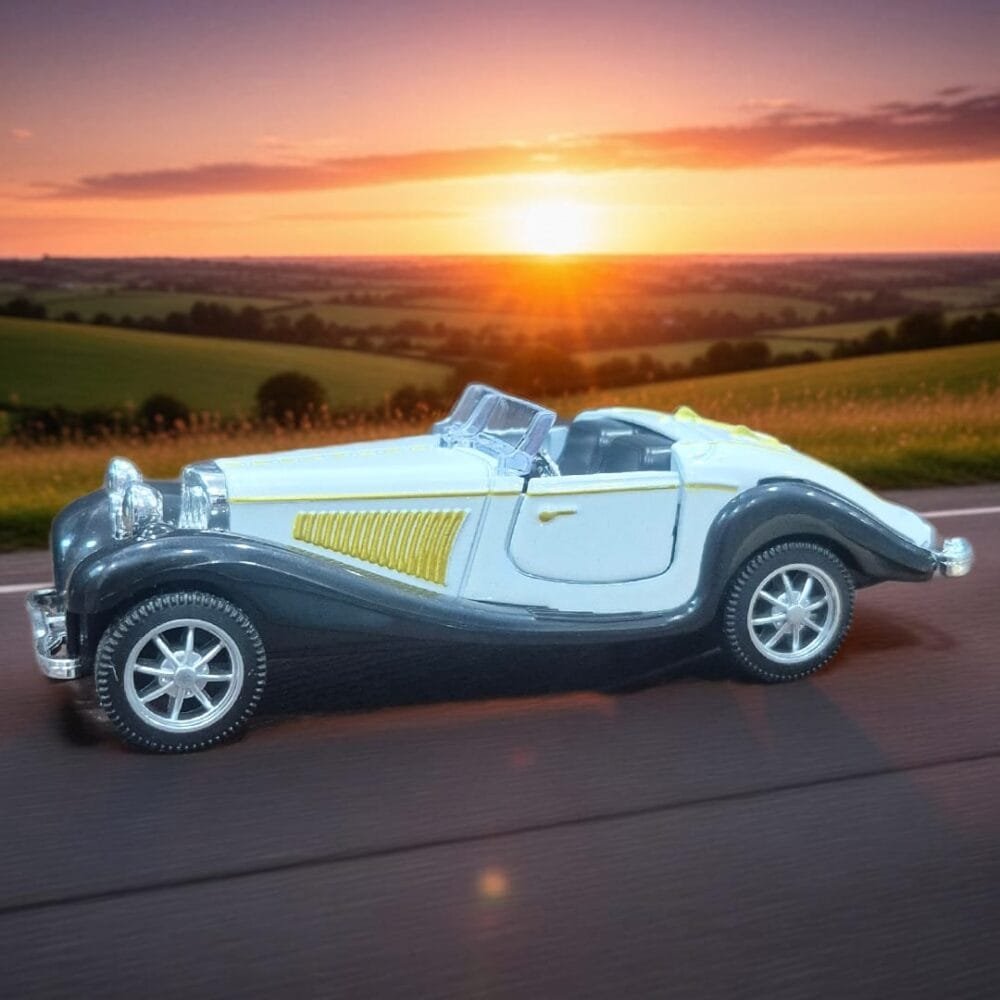 SDL Premium Stylish White Vintage Car of Pullback Toy and Showpiece Decors