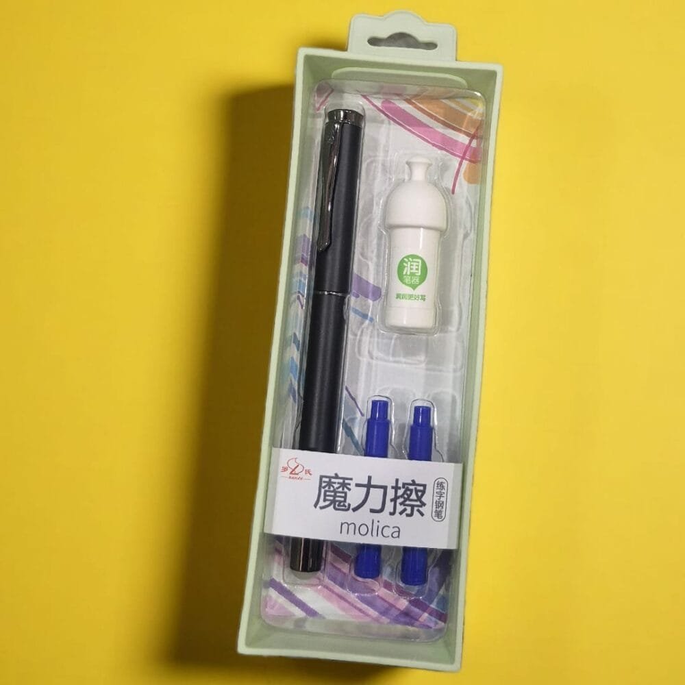 SDL 1 Premium Box Set of Erasable Cartridge Pen (Black) with 2 Extra Cartridges for Kids and Adults Writing Supplies