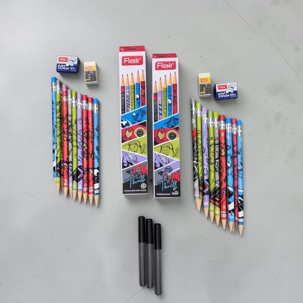 SDL 2 Sets (20 Pieces) of Avengers Design Print 2mm Mechanical Pencil with additional 3 2mm Leads for Return Gifts and Stationary