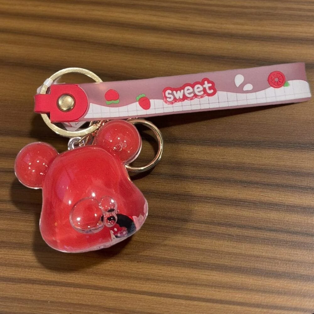 SDL 1 Piece of Cute Teddy Design Water Based Fiber Glass Keychain for All Keys Type