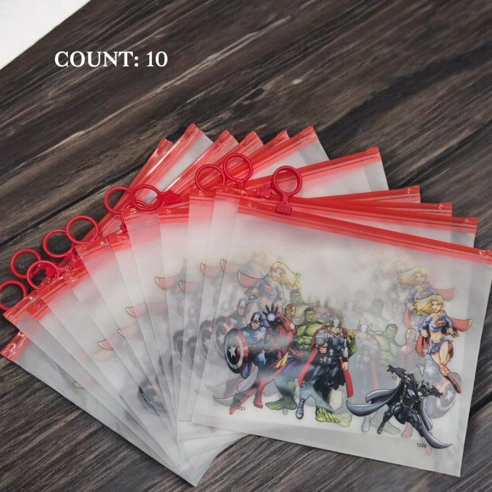 SDL 10 Pieces of Cute Avengers Theme Fabric Pouch for Kids Return Gifts and Travel/Cosmetics Kit Pouch