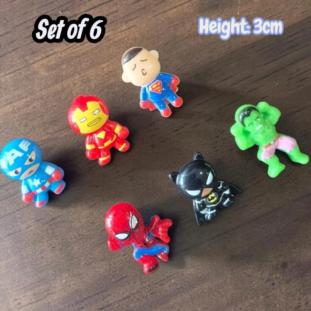 SDL 6 Pieces of Super Cute Superheros Fridge Magnet for Return Gifts and Home, Office Decors