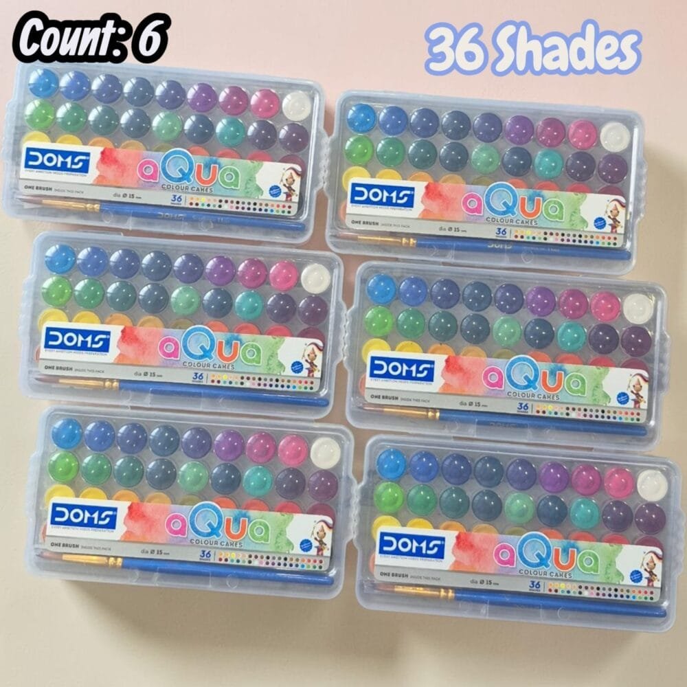 SDL 6 Pieces of 15mm dia 36 Shades Water Color Cake Palette for Kids and Return Gifts Options