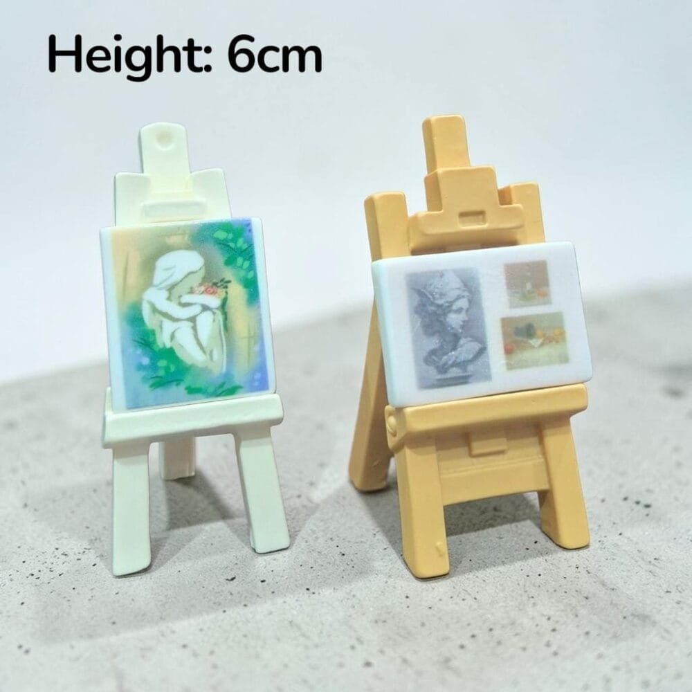 SDL 2 Pieces of Cute Painting Stand with Painting Miniature Set for Office Decors and Showpieces