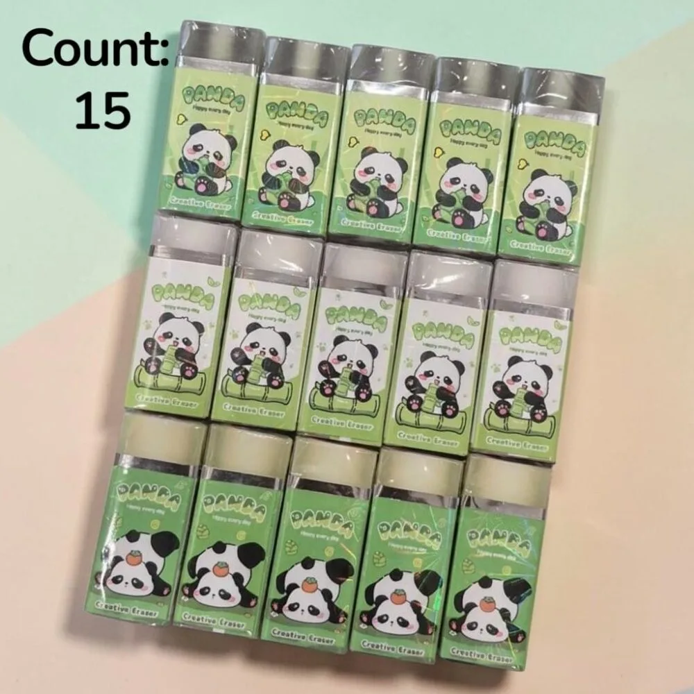 SDL 15 Pieces of Super Cute Panda Eraser for Gifts and Return Gifts