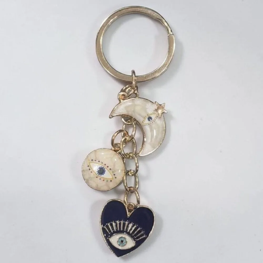 SDL 1 Piece of Premium Lightweight Aesthetic Look Evil Eye Metal Keychain for Girls And Ladies Gifts