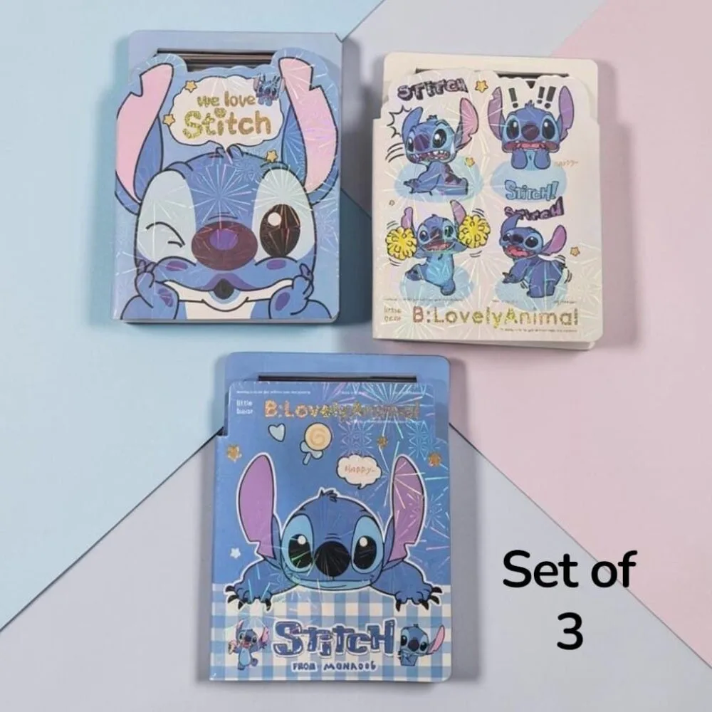 SDL 3 Pieces of Random Design of Cute Stitch Them Design Printed Pocket Notepad type for Gifts and Return Gifts