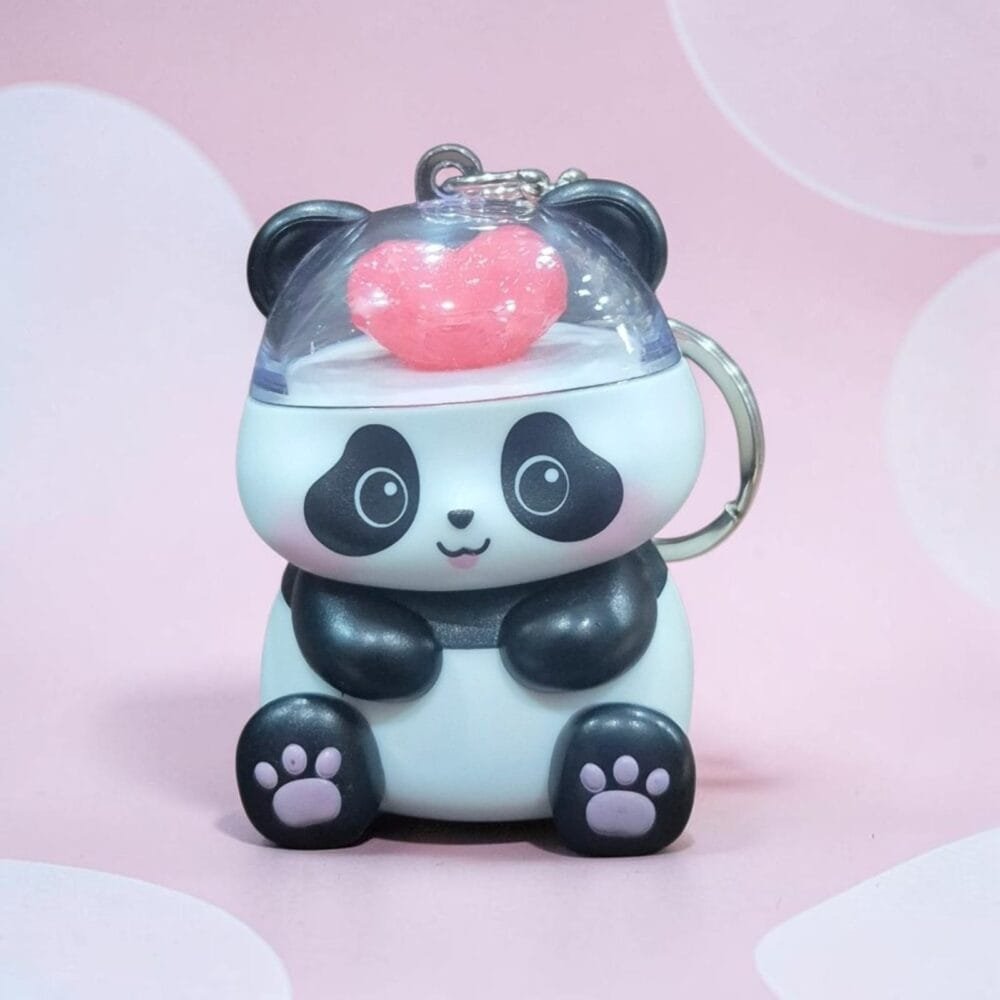 SDL 1 Set of Cute Panda Unique I Love You Sound and Light Keychain for Gifts and Couple Gifts
