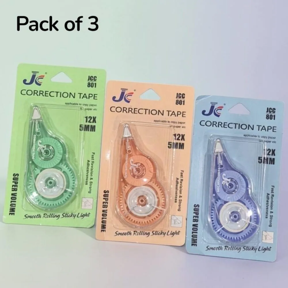 SDL 3 Pieces of JC 5mm 12X Correction Tape for School Supplies and Needs