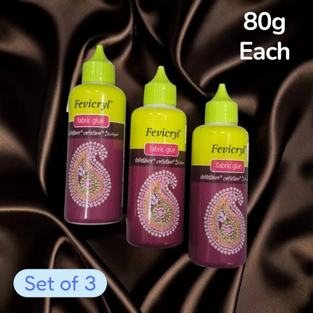 SDL 3 Pieces of Fabric Glue of 80grams each for Craft Works