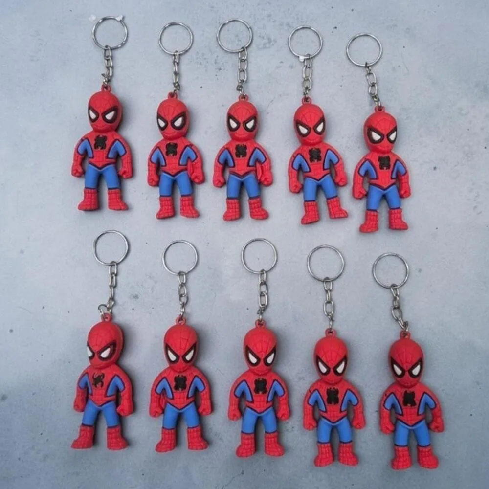 SDL 10 Pieces of Cute Spiderman Keychain for All Kids Return Gifts