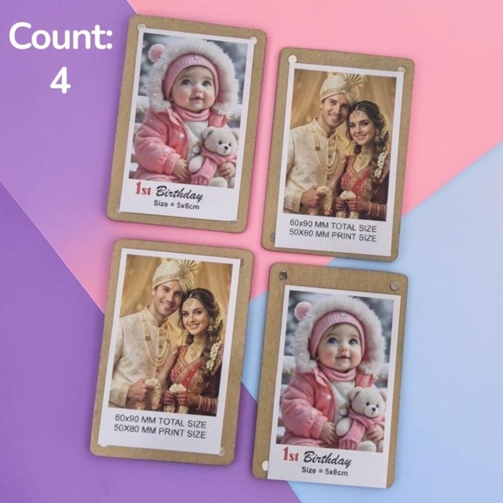 SDL 4 Pieces of Cute Acrylic Transparent Photo Magnet for Gifts and Return Gifts