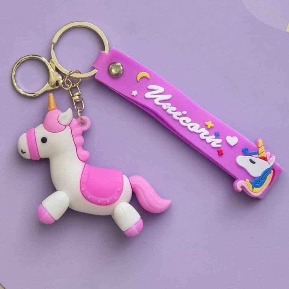 SDL 1 Piece of Premium Unicorn Rubber Keychain for All Key Types (Purple)