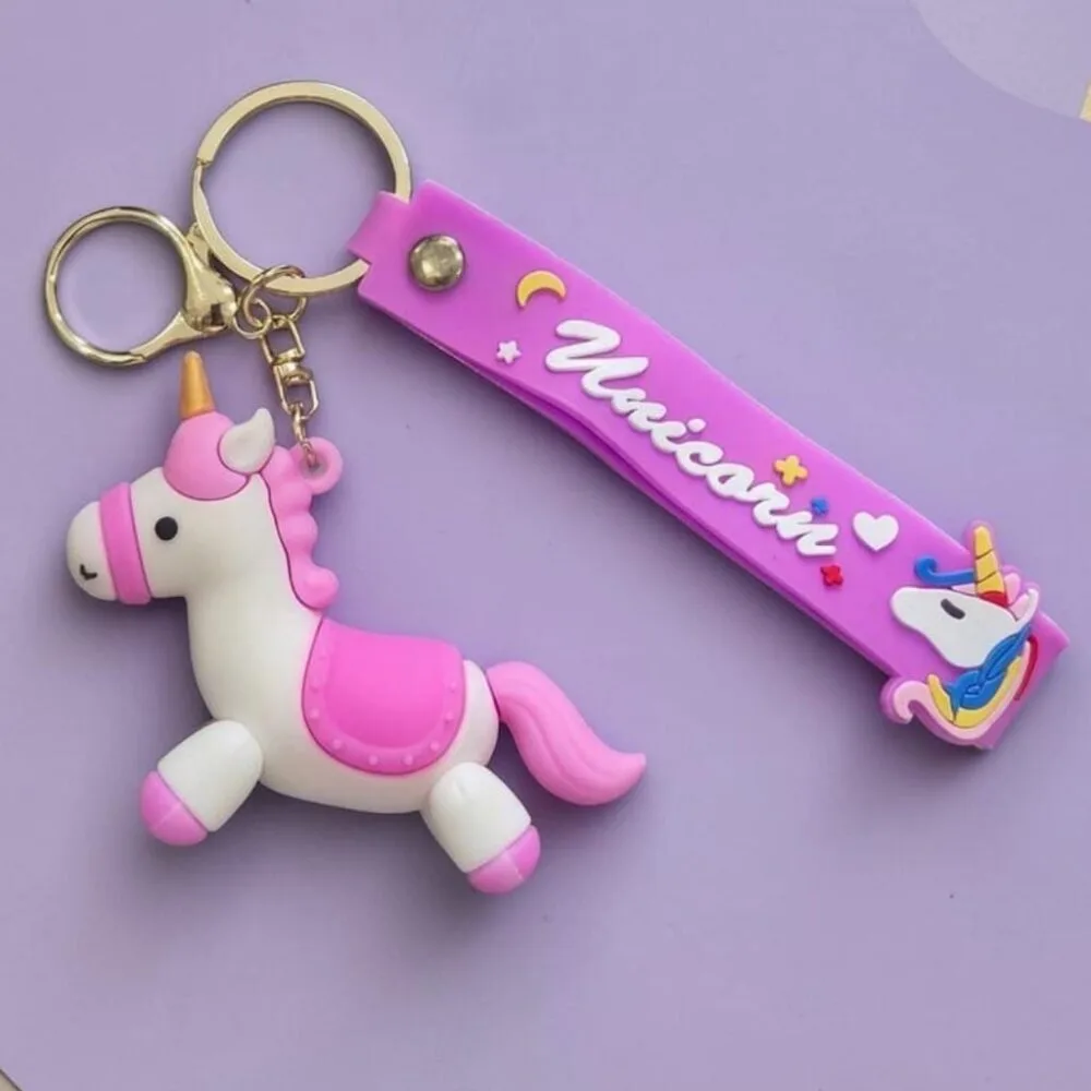 SDL 1 Piece of Premium Unicorn Rubber Keychain for All Key Types (Purple)