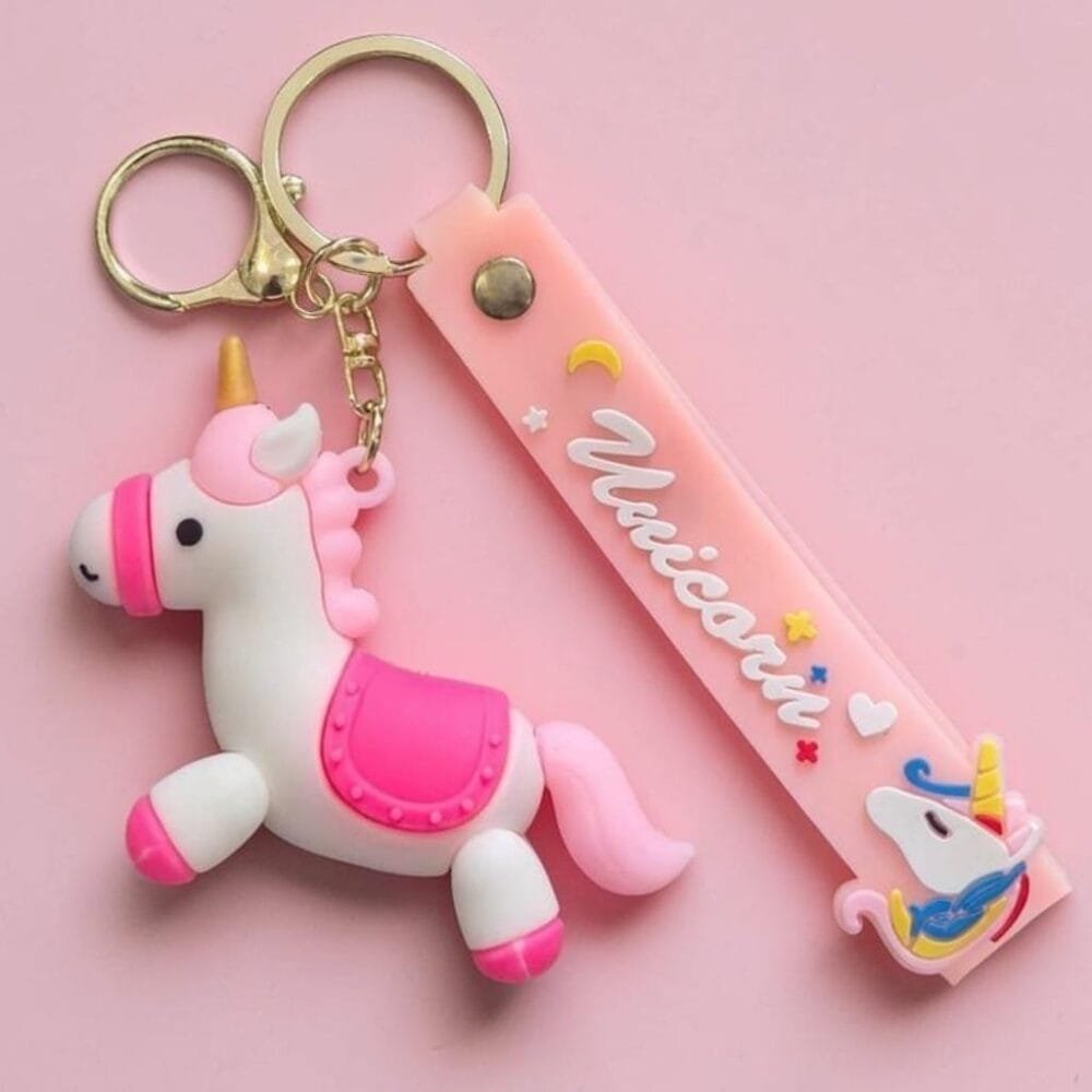 SDL 1 Piece of Premium Unicorn Rubber Keychain for All Key Types (Pink)