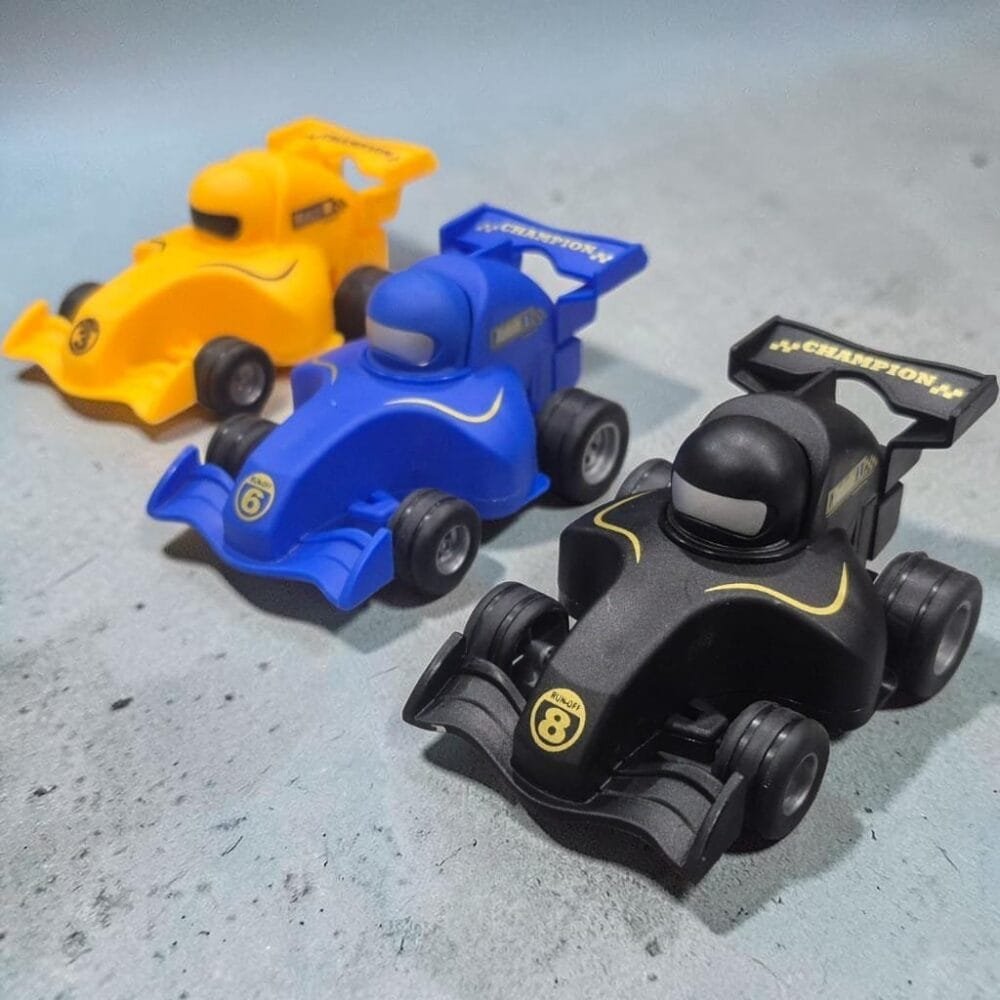 SDL 3 Pieces of Cute Press and Release F1 Car Toy for Kids