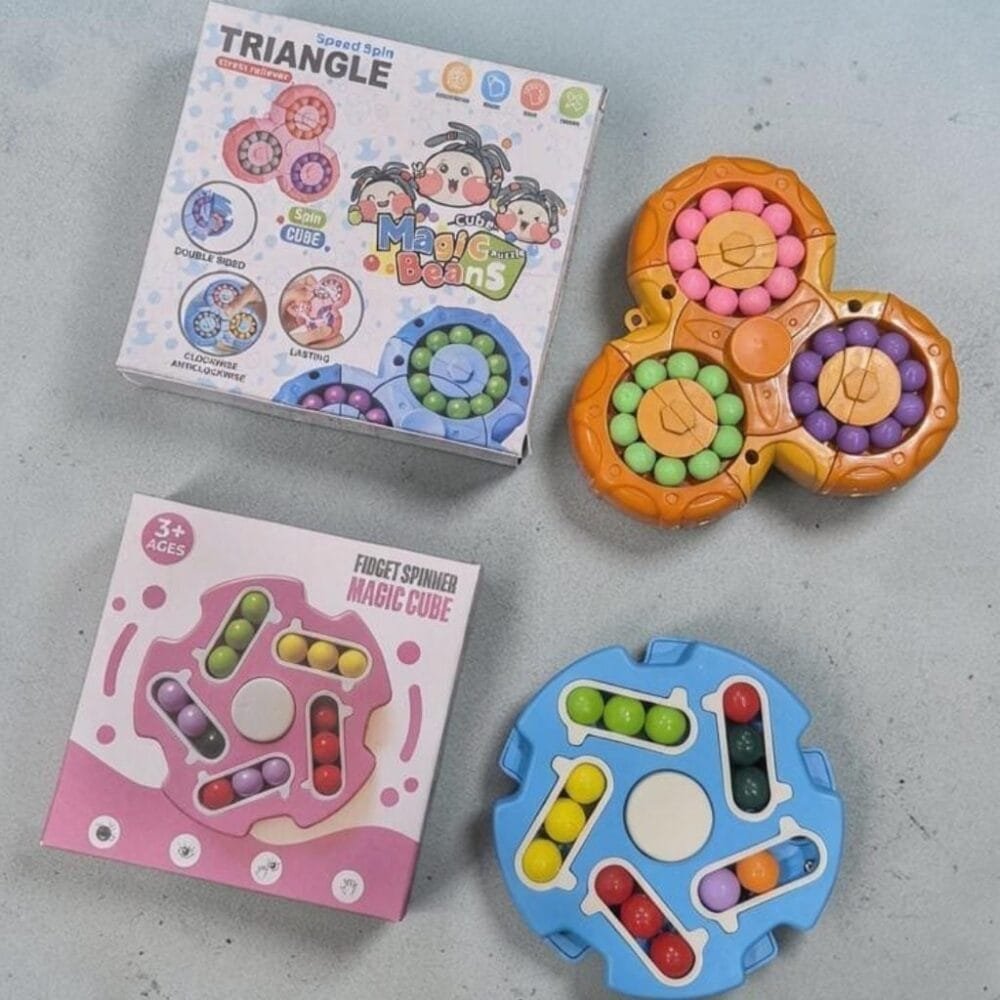 SDL 2 Pieces of Fidget Spinner and Puzzle Toy for Kids Indoor and Travel Activity