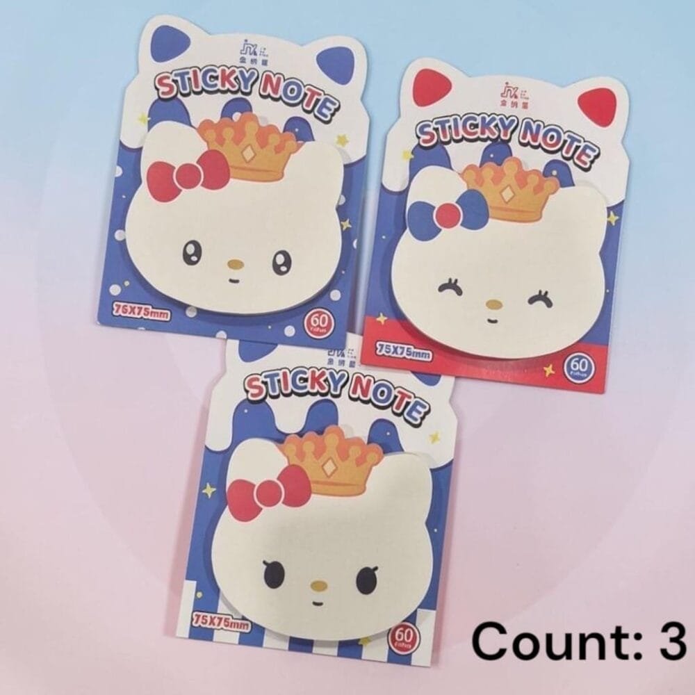 SDL 3 Sets of Cute Hello Kitty Sticky Notes of each 60pages for Self To-Dos and Gifts