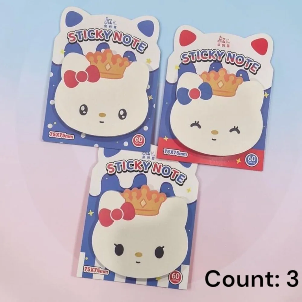 SDL 3 Sets of Cute Hello Kitty Sticky Notes of each 60pages for Self To-Dos and Gifts