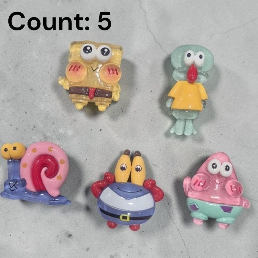 SDL 5 Pieces of Cute Spongebob Characters Big Size Magnet for Refrigerator and Gift Choices
