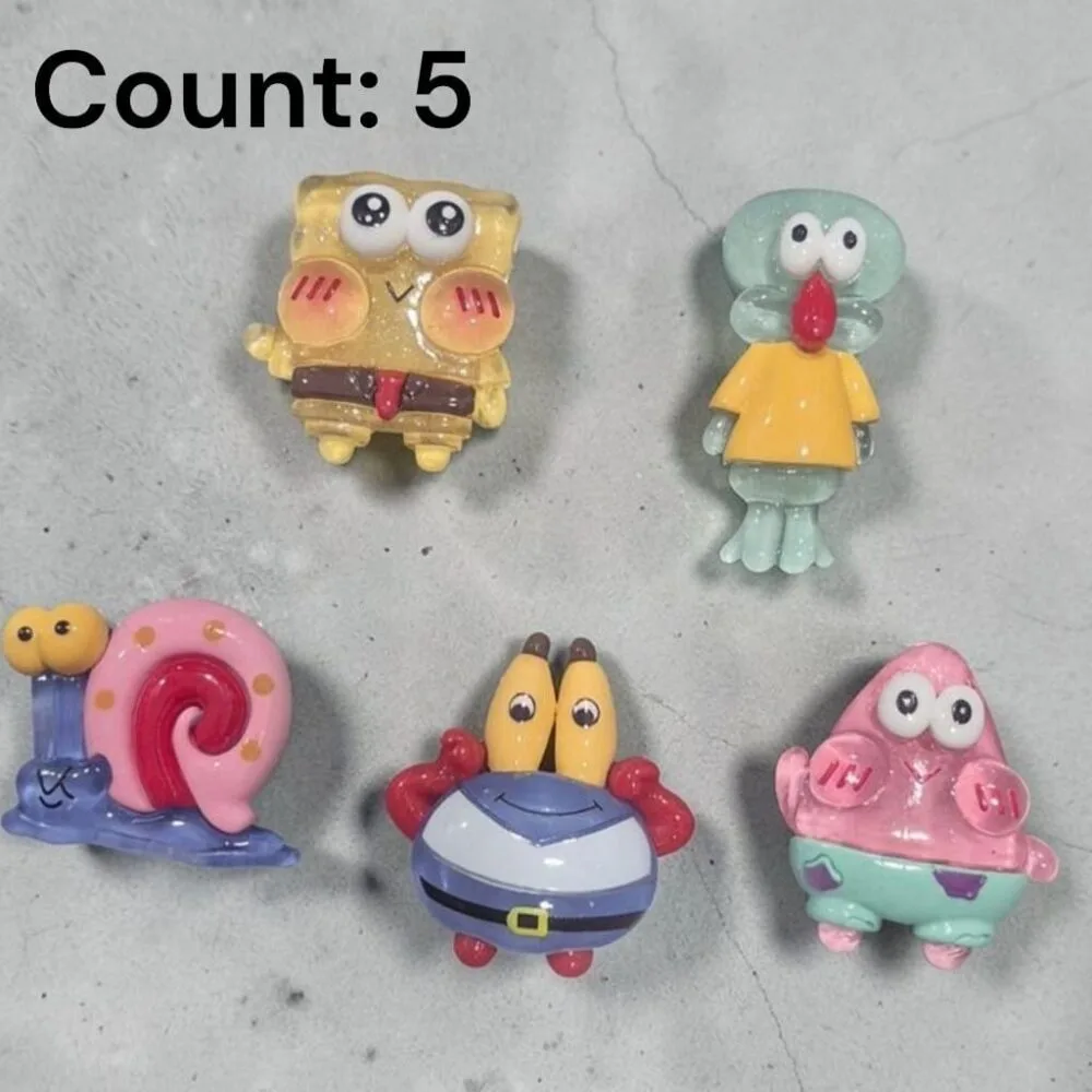 SDL 5 Pieces of Cute Spongebob Characters Big Size Magnet for Refrigerator and Gift Choices
