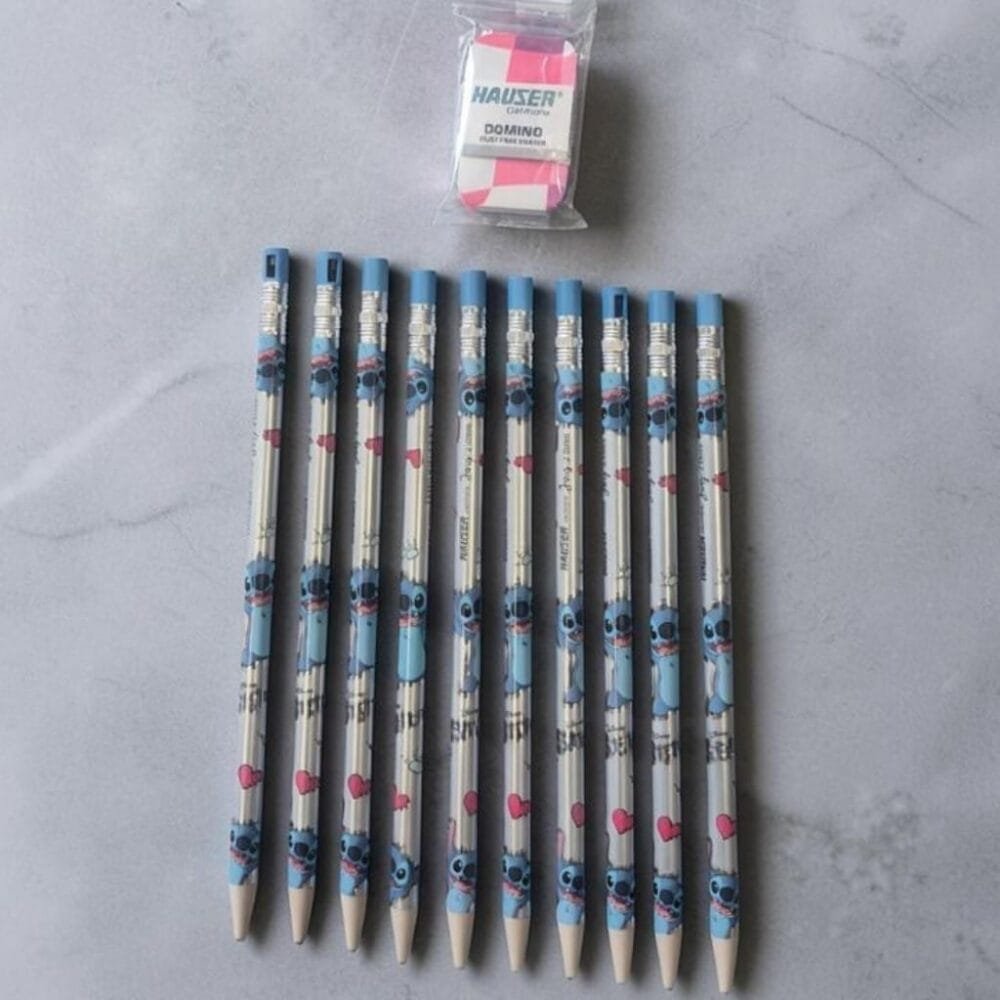 SDL 10 Pieces of Cute Stitch Design 2mm Pencil for Kids Gifts and Return Gifts