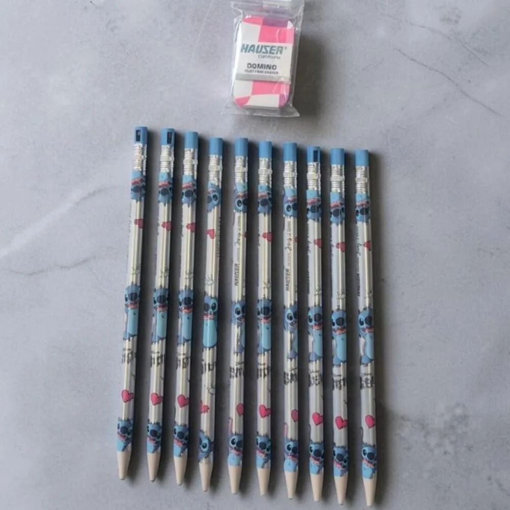 SDL 10 Pieces of Cute Stitch Design 2mm Pencil for Kids Gifts and Return Gifts