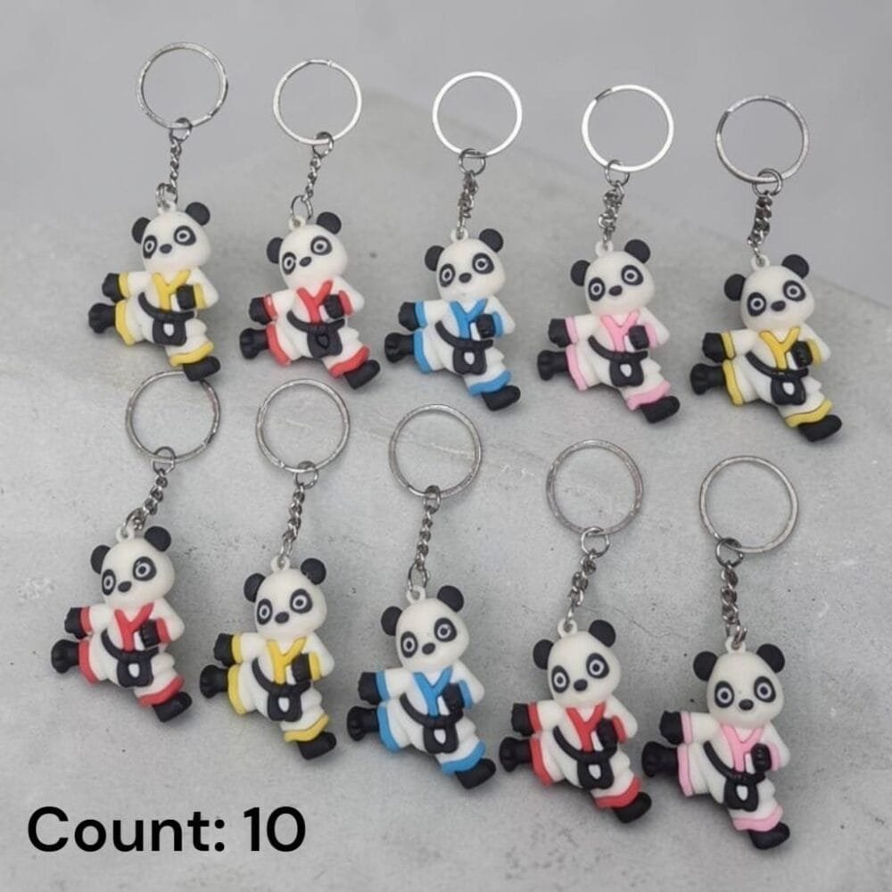 SDL 10 Pieces of Cute Kung Fu Panda Rubber Keychain for Kids Gifts and Return Gifts