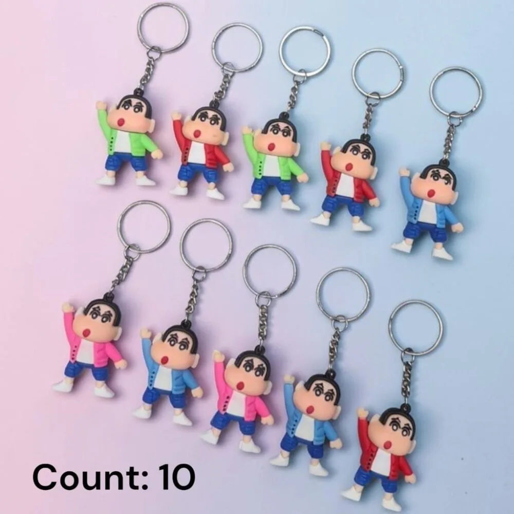 SDL 10 Pieces of Cute Shinchan Rubber Keychain for Kids Gifts and Return Gifts