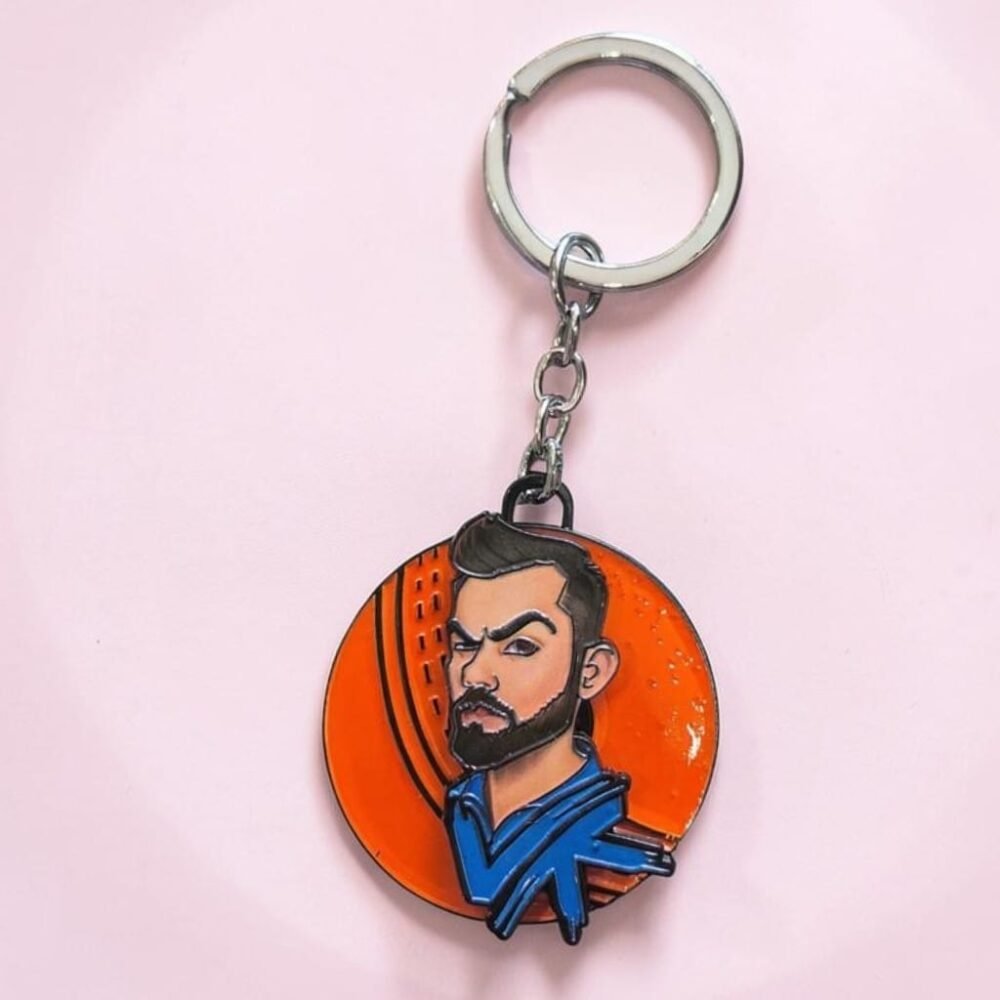 SDL 1 Piece of Virat Kohli VK Metal Rotating Keychain for Gifts and Fans