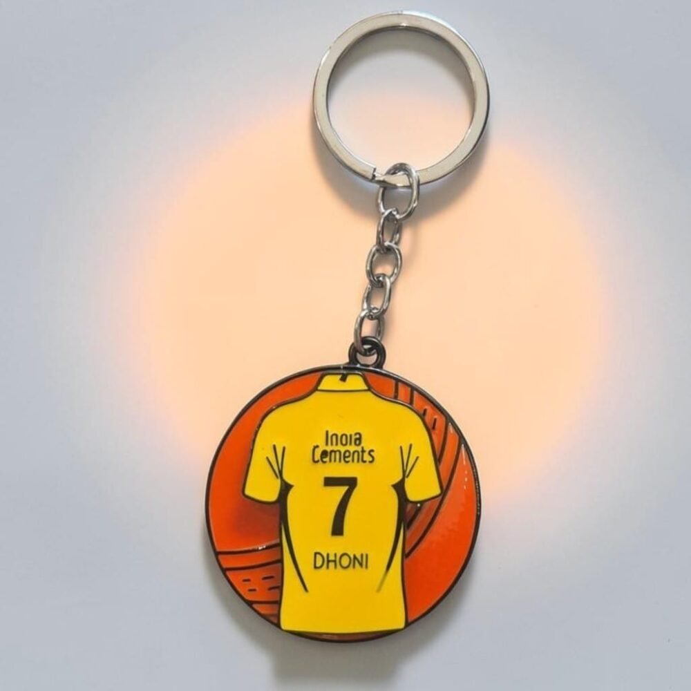 SDL 1 Piece of CSK Dhoni Metal Rotating Keychain for Gifts and Fans
